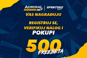 Registruj se u AdmiralBetu i uzmi 500 dinara Freebeta!